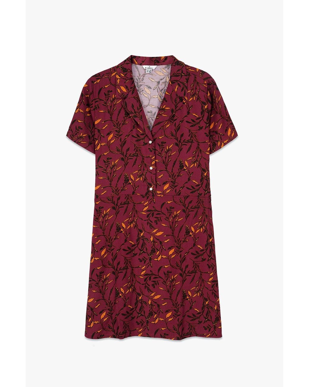 Enorsia Red Garden Printed Soft Viscose Shirt Tops