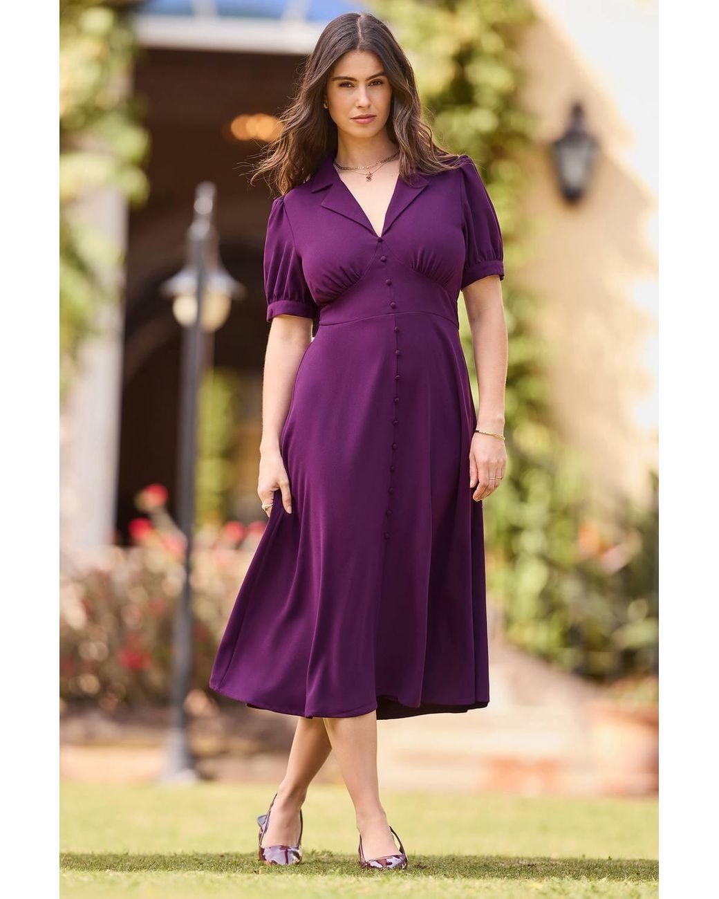 Joe Browns Purple Vintage Inspired Tea Dress