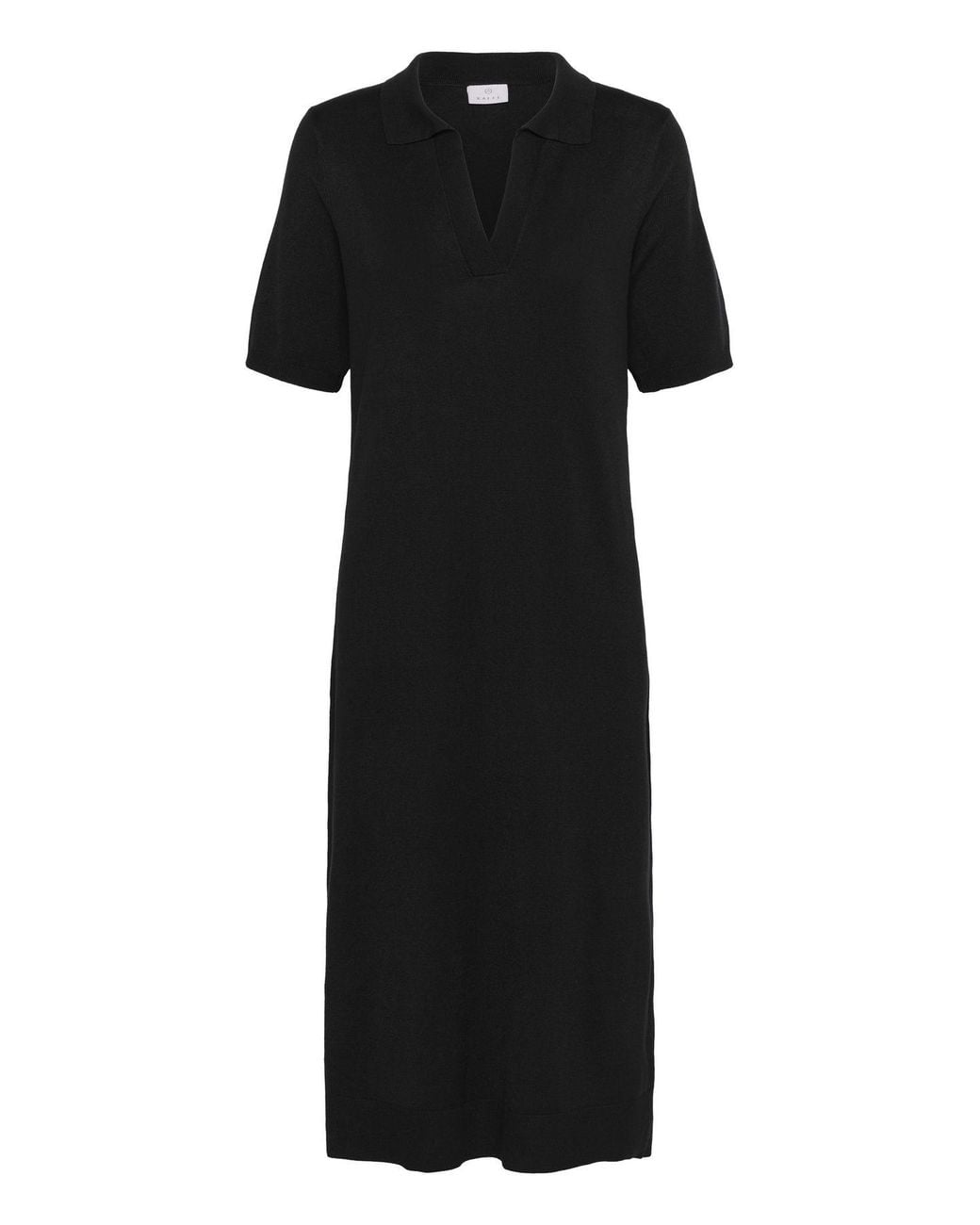 Kaffe Black Kalizza Knit Short Sleeves Polo Dress