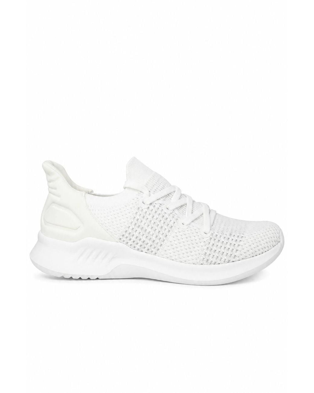 Spot on White Lightweight Knit Lace Up Trainers for men