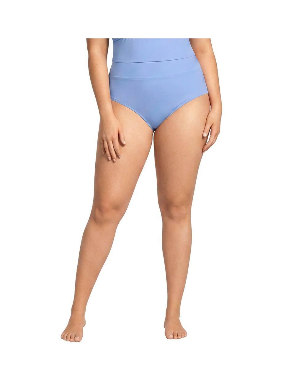 Lands' End Black Plus Foldover Bikini Bottoms