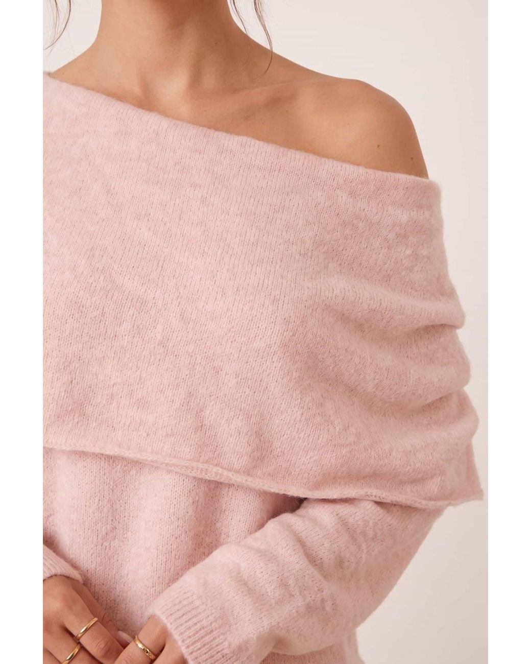 Style Cheat Pink Bardot Knit Jumper