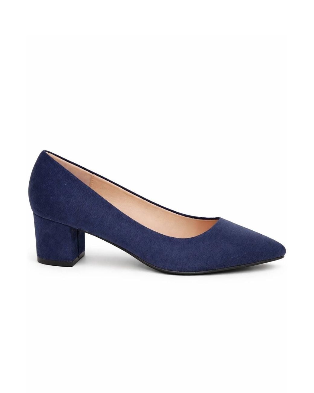 Spot on Blue Classic Block Heel Court Shoes