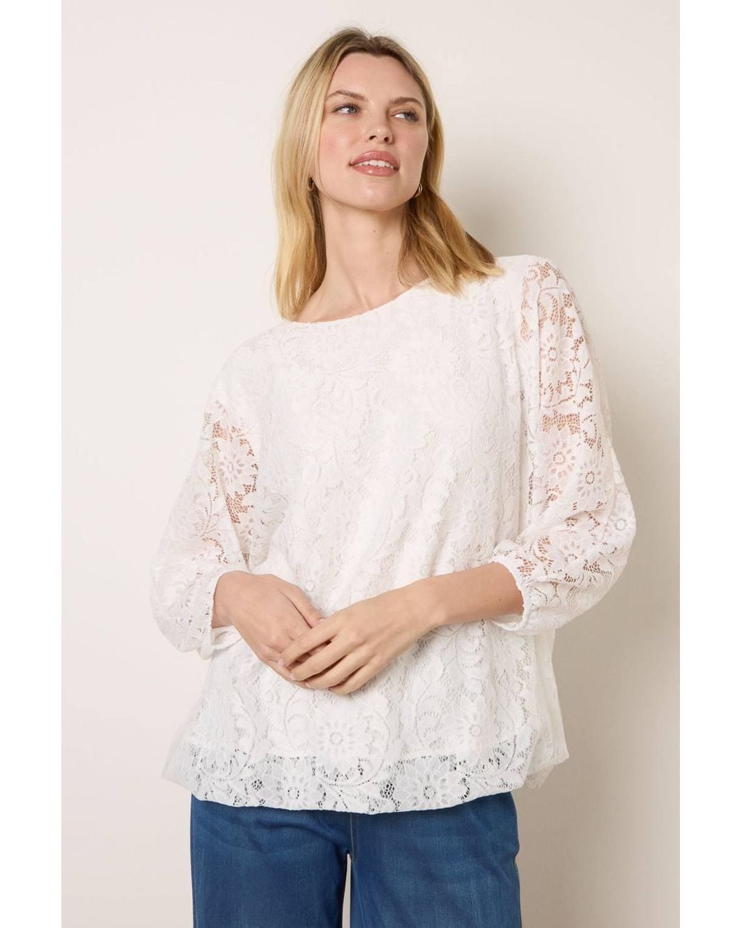 Blue Vanilla Natural Long Sleeve Round Neck Top
