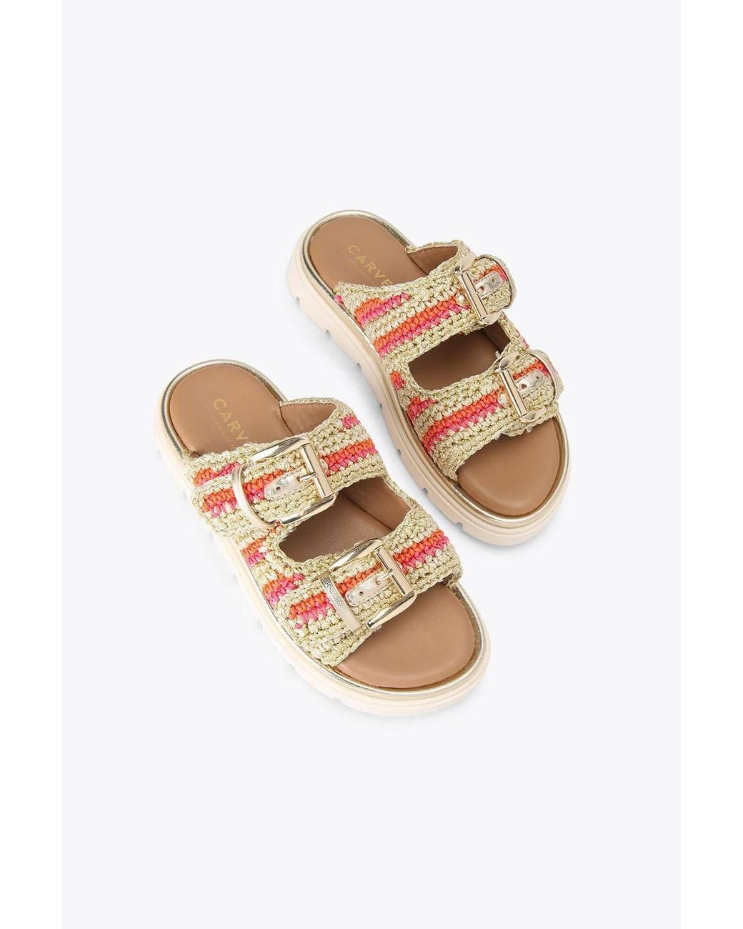 Carvela Kurt Geiger Pink 'Pavilion Crochet' Fabric Sandals