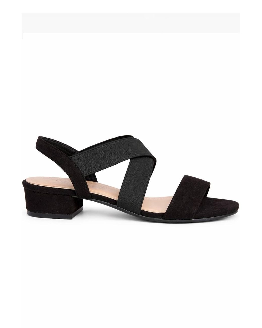 Spot on Natural Elastic Strap Low Heel Comfort Sandals