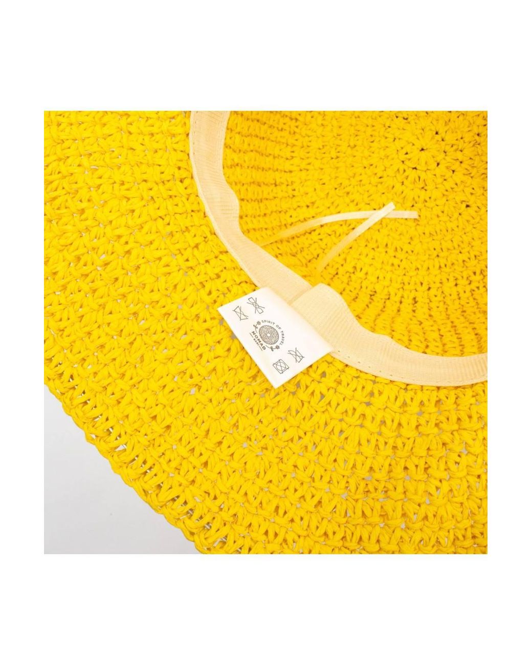 KDMD Yellow Nomad Floppy Straw Sun Hat With Wide Brim