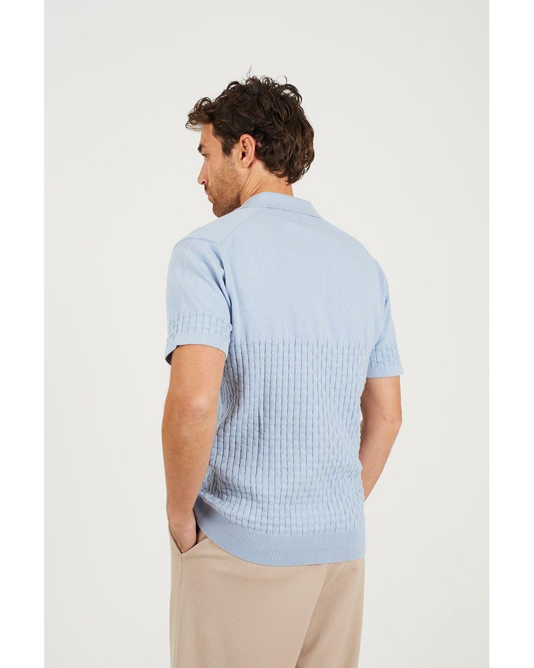 Brave Soul White Short Sleeve Knitted Polo Shirt for men