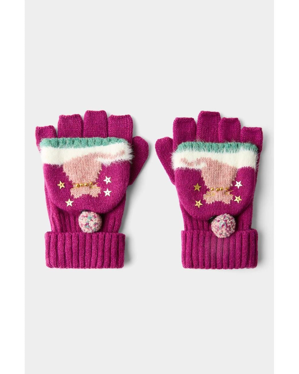 Joe Browns Pink Cosy Cats Winter Glove