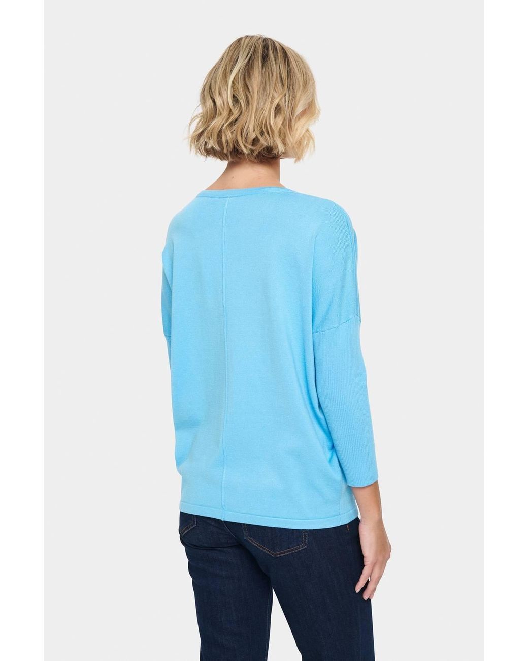 Saint Tropez Blue Milasz Round Neck Jumper
