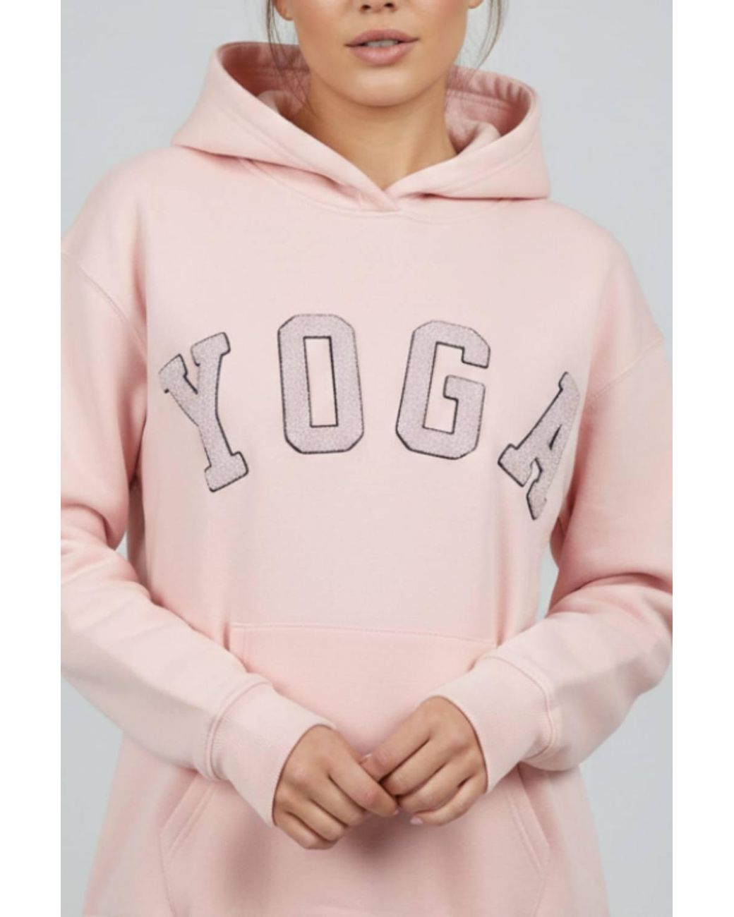 Stylewise Pink Applique Oversized Fleece Hoodie
