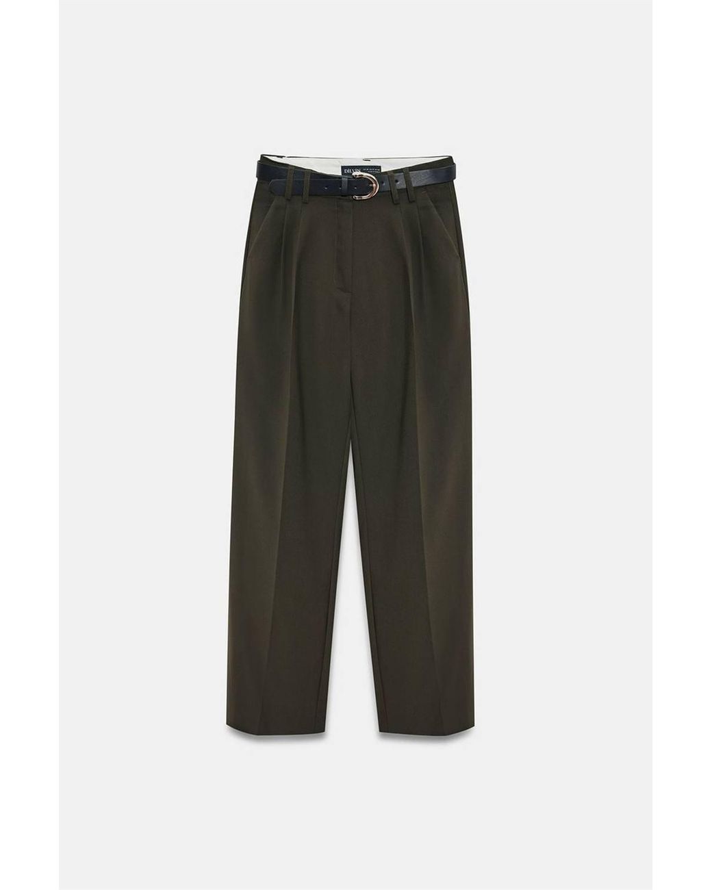 Dilvin Black Wide-Leg Pleated Crepe Trousers