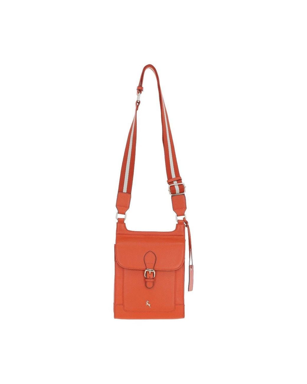 Ashwood Leather Orange 'Eclisse Cuoio' Real Leather Crossbody Bag