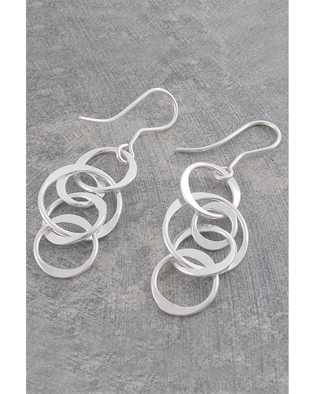 Otis Jaxon London Brown Sterling Planet Long Drop Earrings