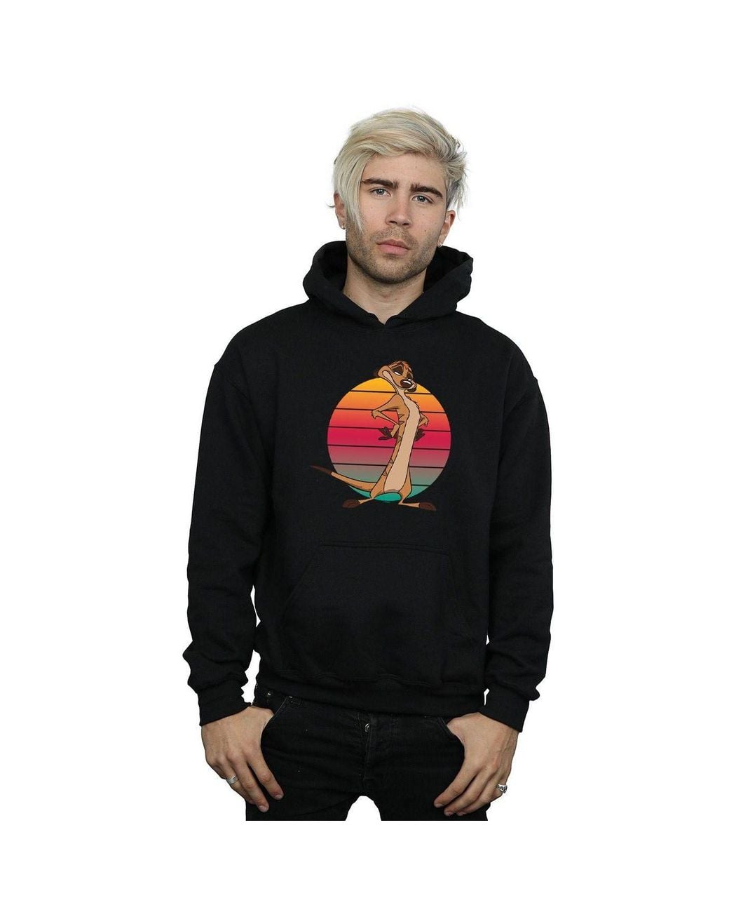 Disney Black The Lion King Timon Sunset Hoodie for men