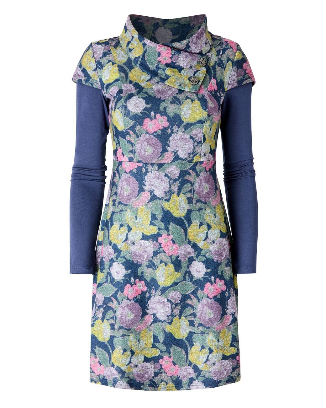 Joe Browns Blue Stretch Jacquard Layered Tunic