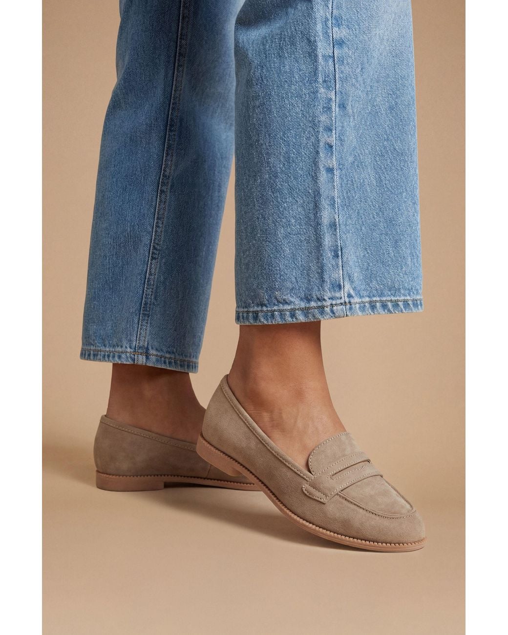 Dorothy Perkins Blue Wide Fit Lara Penny Loafers