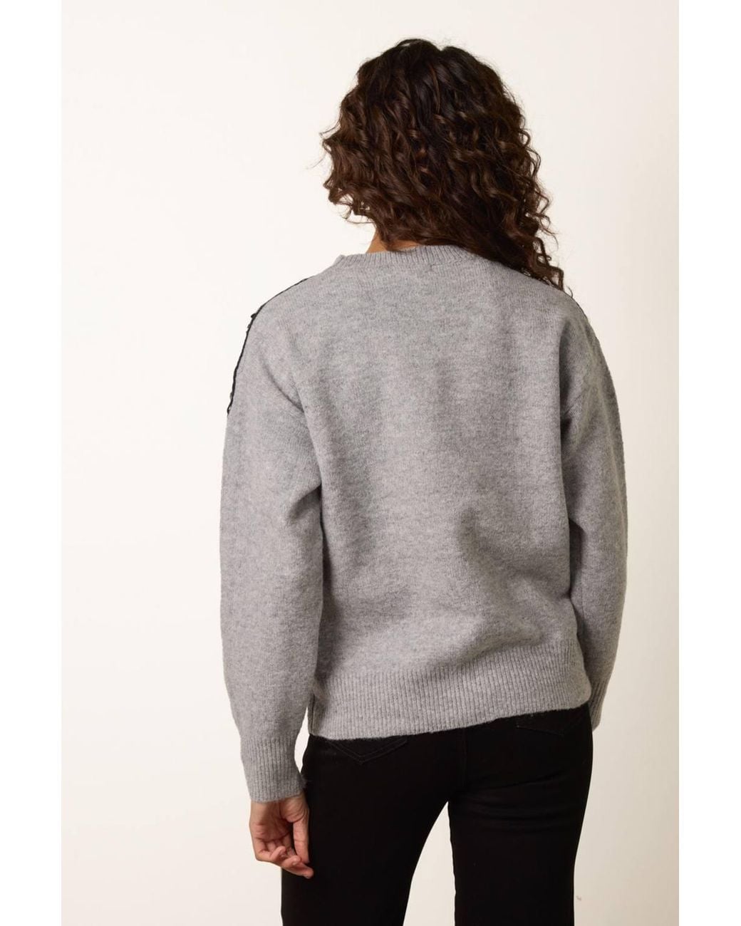 Blue Vanilla Gray Long Sleeve Round Neck Jumper