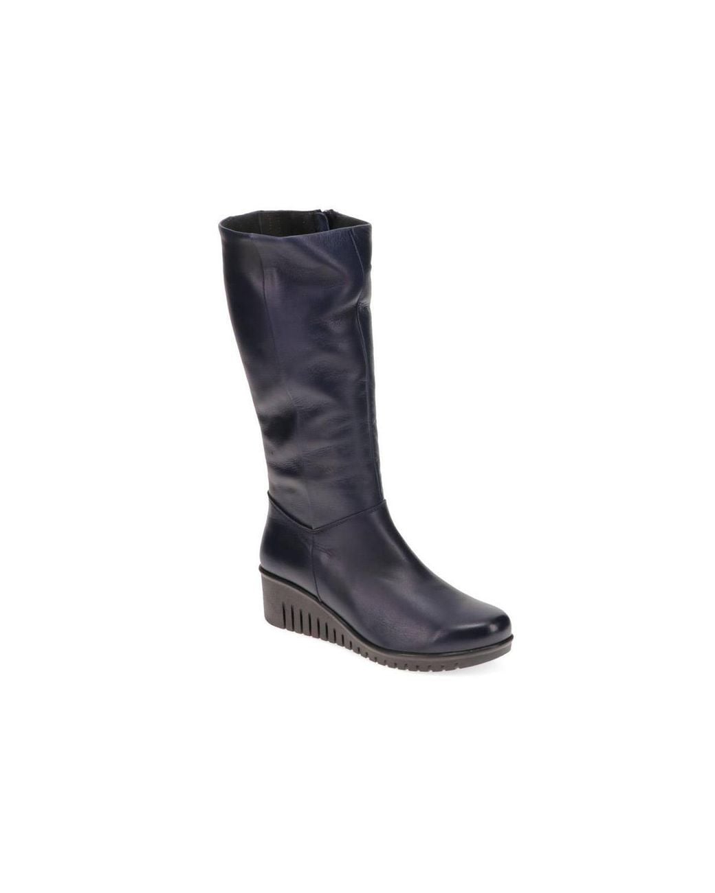 Pavers Blue Leather Knee-High Boots