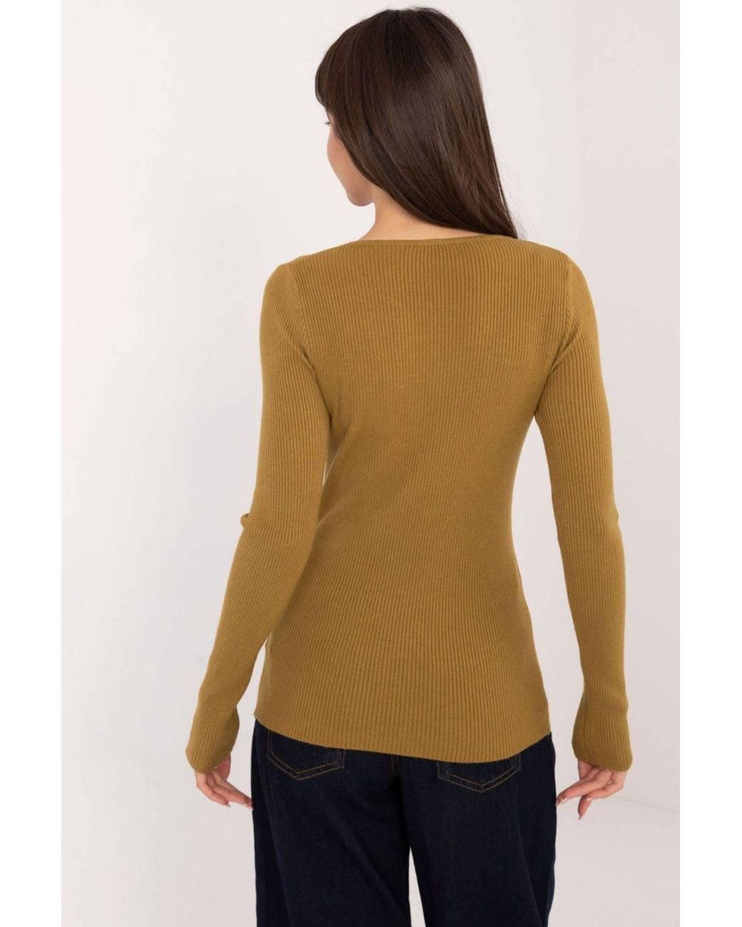 Love Lace Blue Button Front Ribbed Viscose Sweater