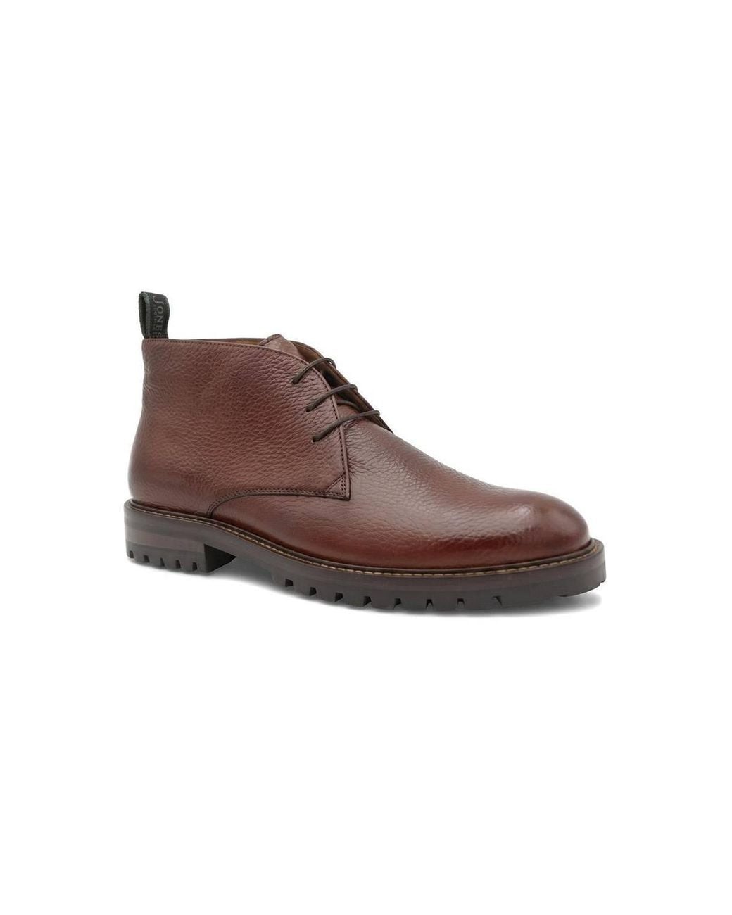 Jones Bootmaker Brown Galvano Leather Cushioned Chukka Boots for men