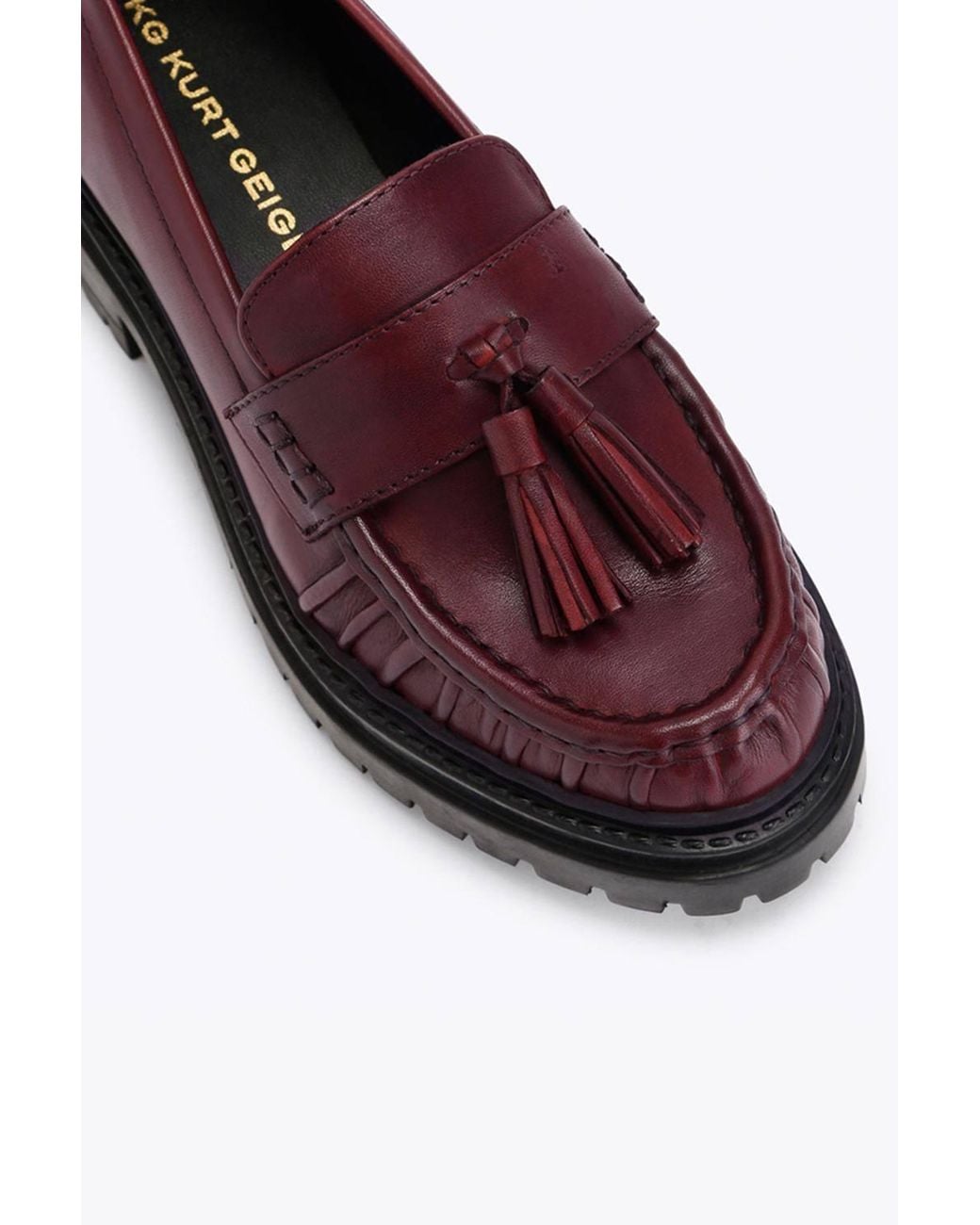 KG by Kurt Geiger Purple 'Tasha Tassel' Leather Flats