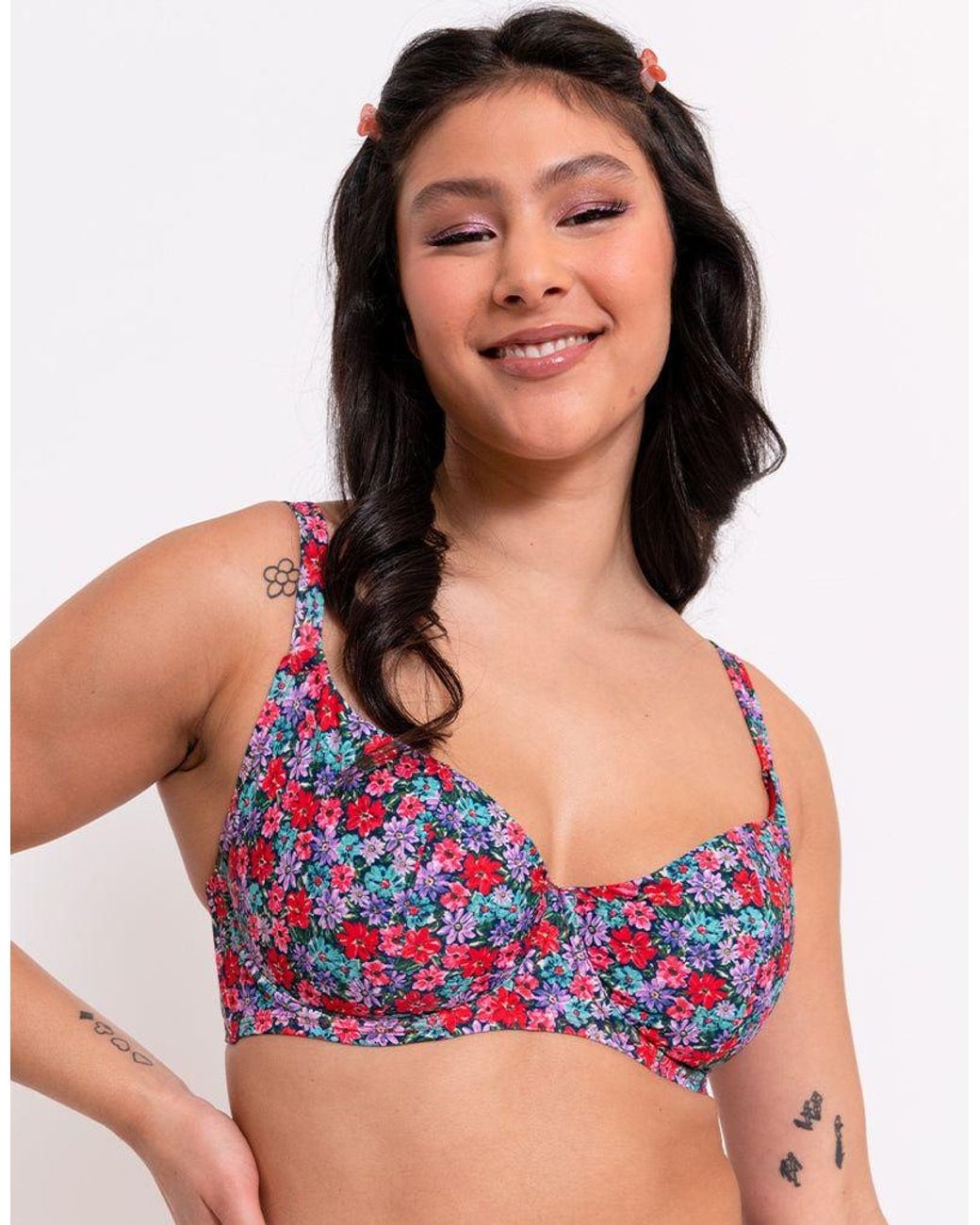 Curvy Kate Purple Kitsch Kate Multiway Balcony Bikini Top Underwired
