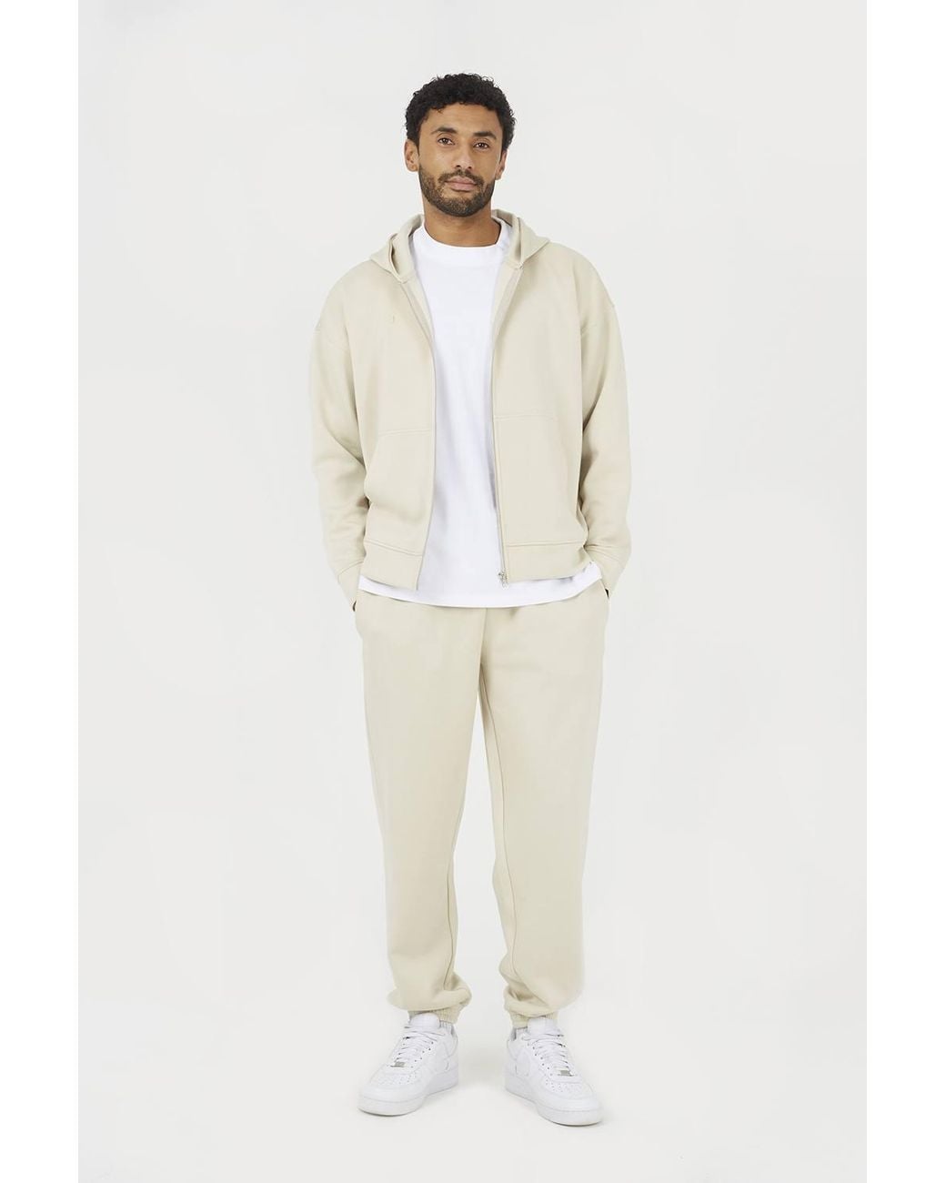 Brave Soul Natural Relaxed Fit Zip Through Hoodie for men