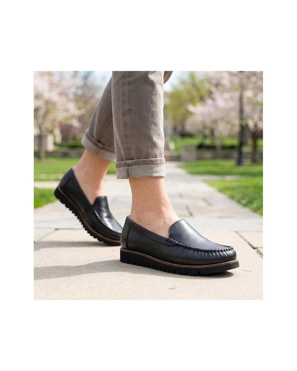 Pavers Black Casual Leather Moccasins