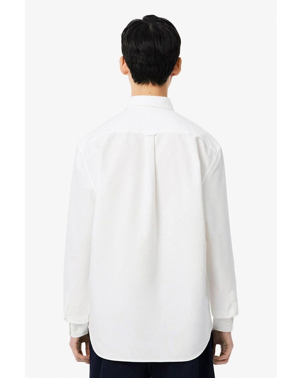 Lacoste White Long Sleeve Oxford Shirt for men
