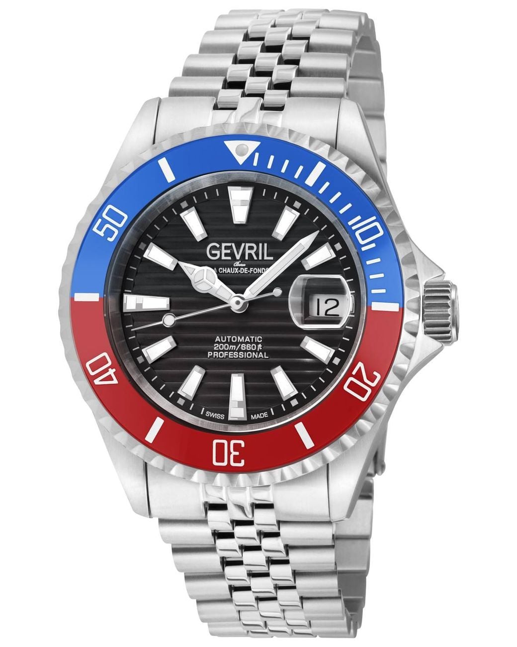 Gevril Gray Chambers Swiss Automatic Sellita Sw200-1 316L Stainless Steel for men