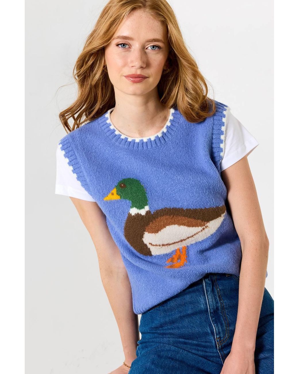 Joe Browns Blue Lucky Duck Knitted Vest