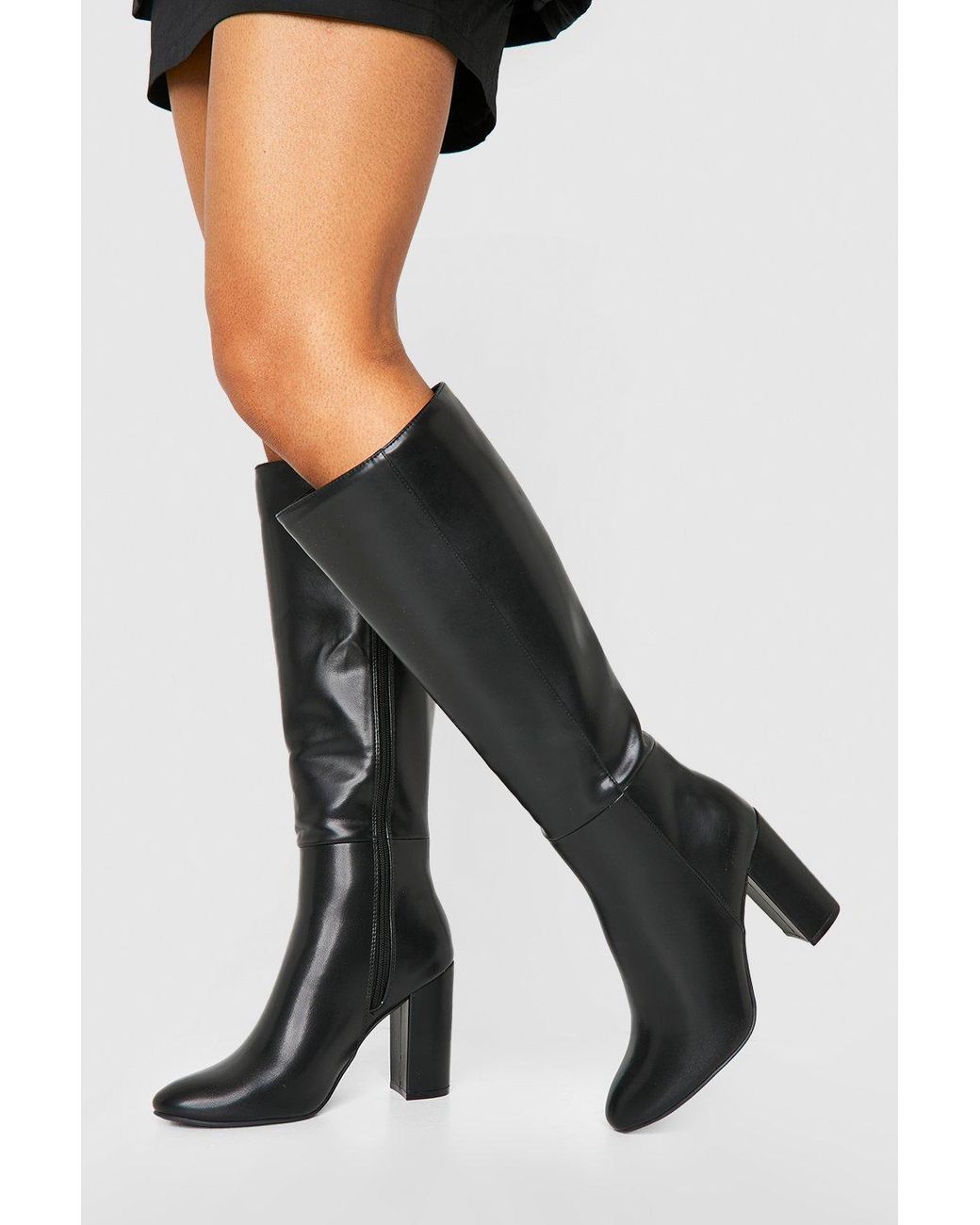 Knee High Stiletto Boots - Black – Dapperfeet