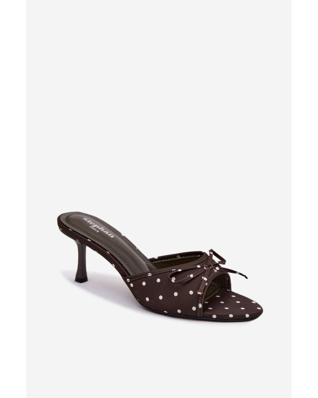Love Lace Brown Faux Leather Heeled Sandals With 7Cm Heel