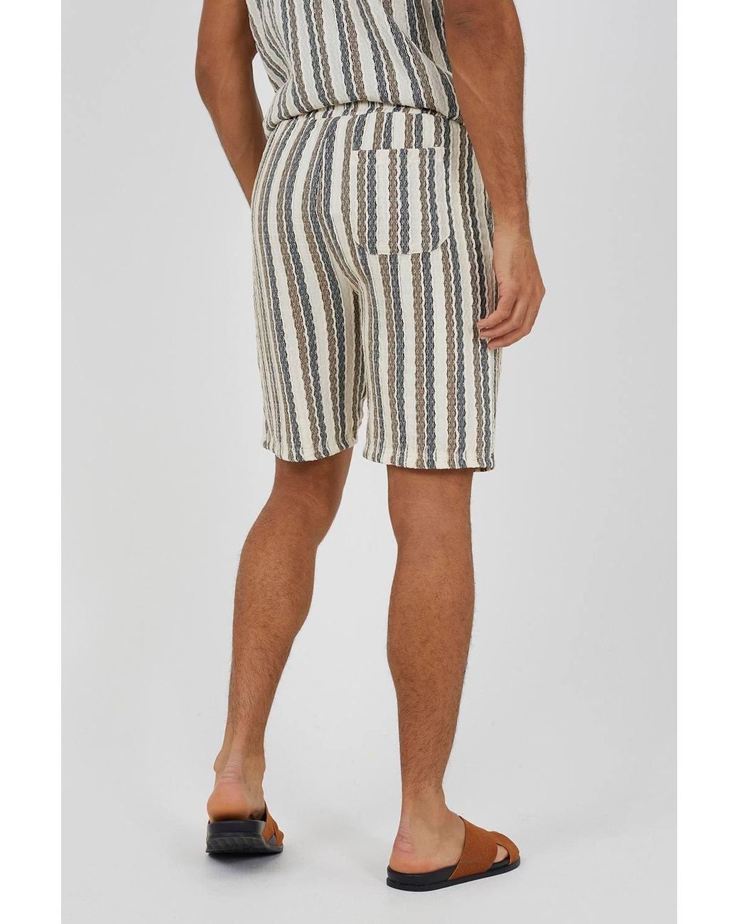 Brave Soul White Striped Shorts for men