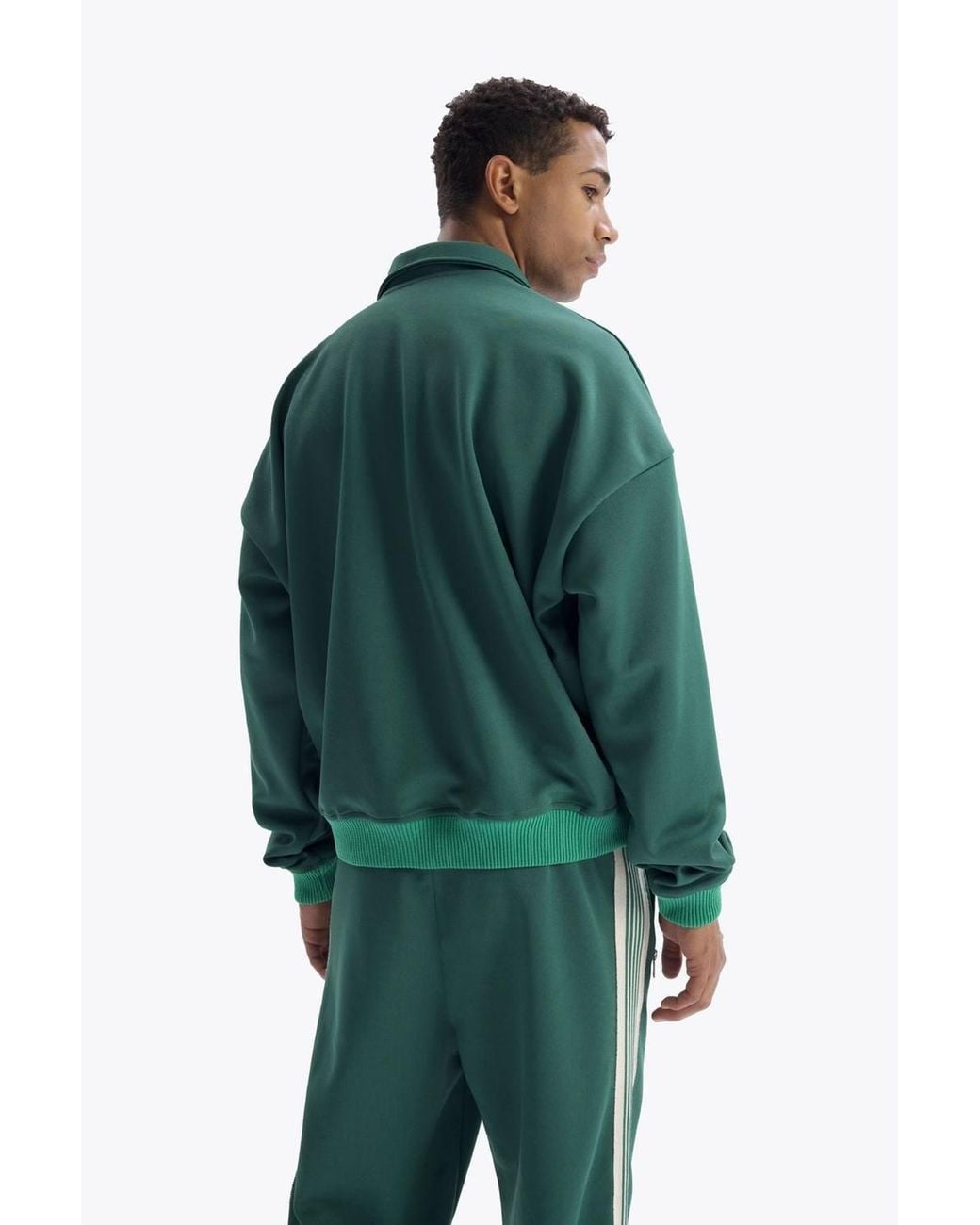 Giesto Green Drawstring Neckline Printed Sweatshirt for men