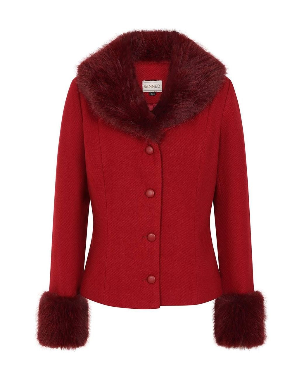 Banned Retro Gray Rea Faux Fur Jacket