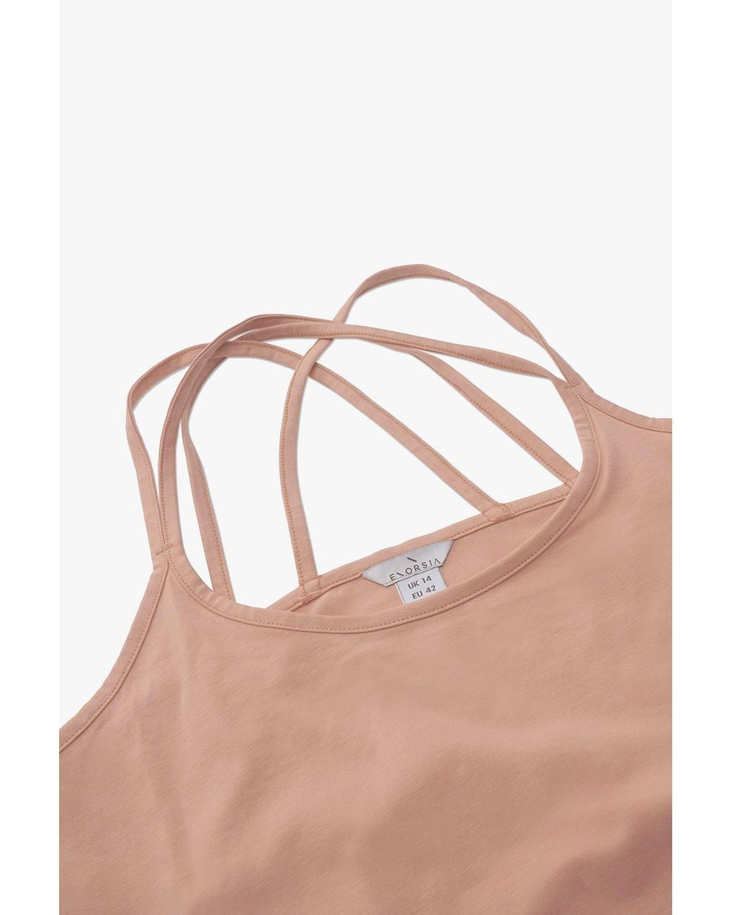 Enorsia Natural Cotton Stretch Cross Back Crop Cami Tops