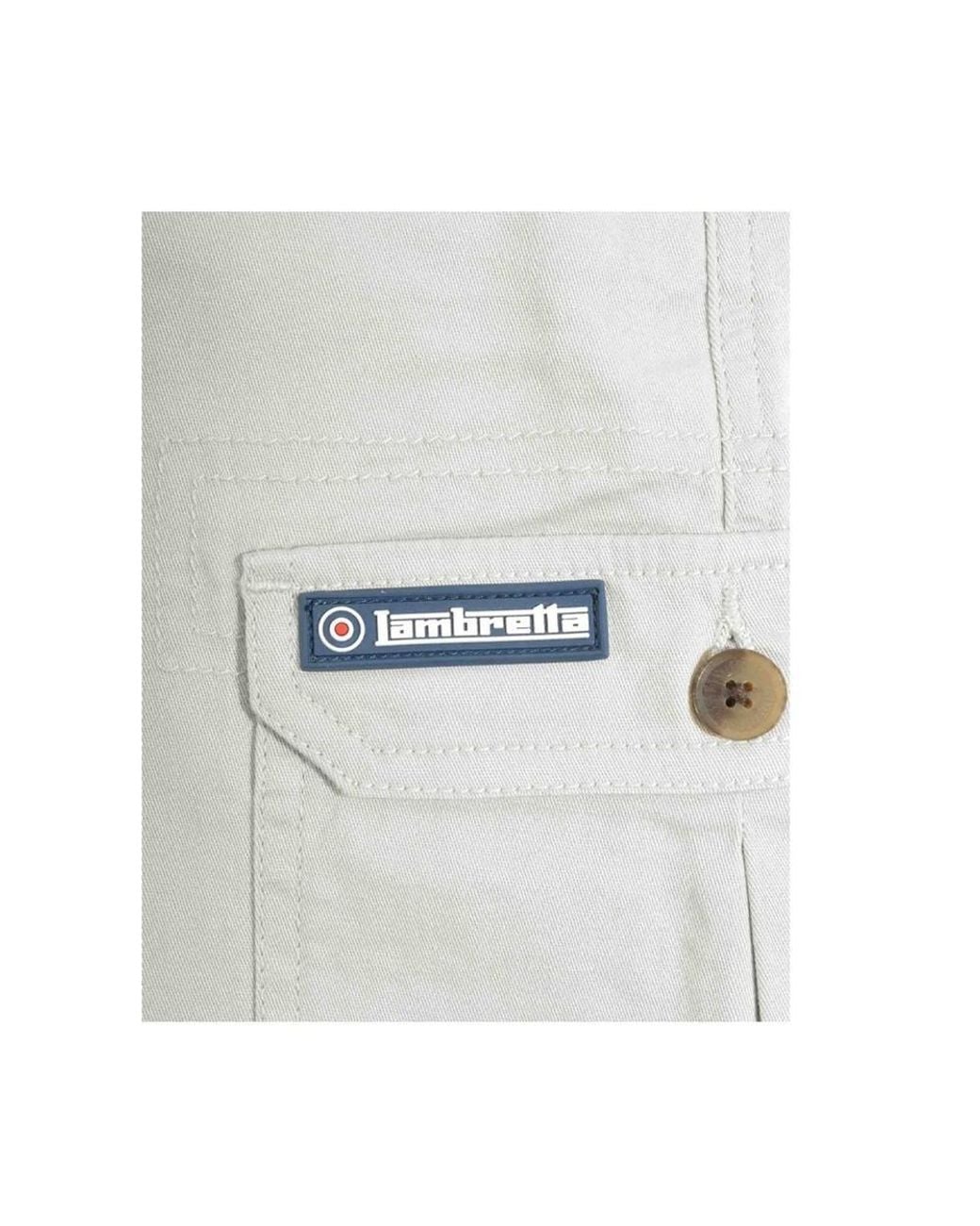 Lambretta Blue Rubberised Logo Cargo Shorts for men