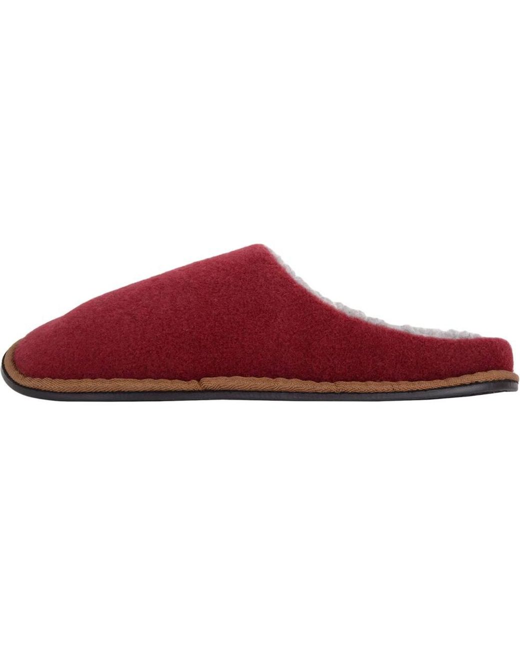 Absolute Footwear Red Easy Slip On Fleece Lined Winter Mule Slippers With Hard Sole for men