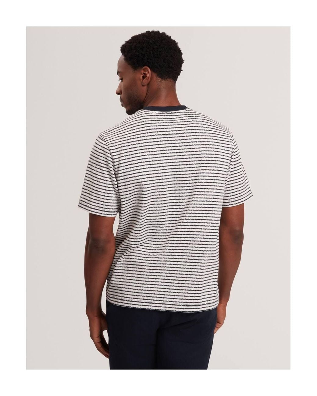 Ted Baker Gray Vexrin Oversized Striped T-Shirt for men