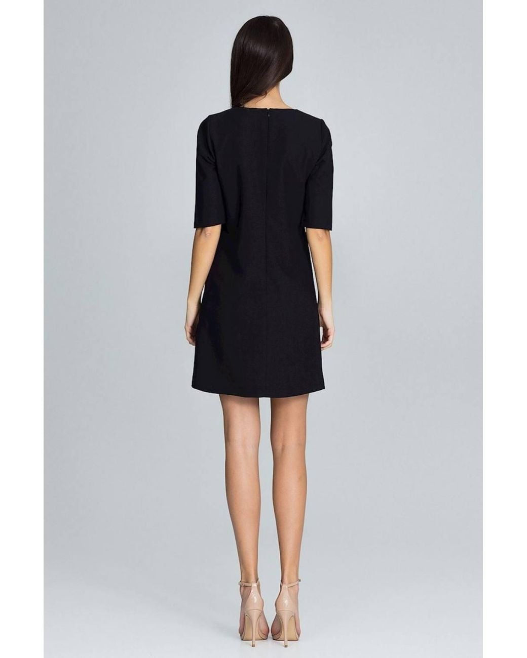 Love Lace Black Elegant Ruffle Wrap Cocktail Dress