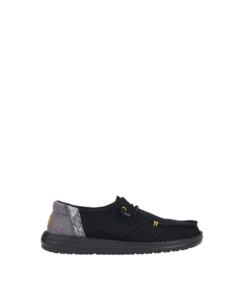HeyDude Black Wendy Boho Crochet Shoes