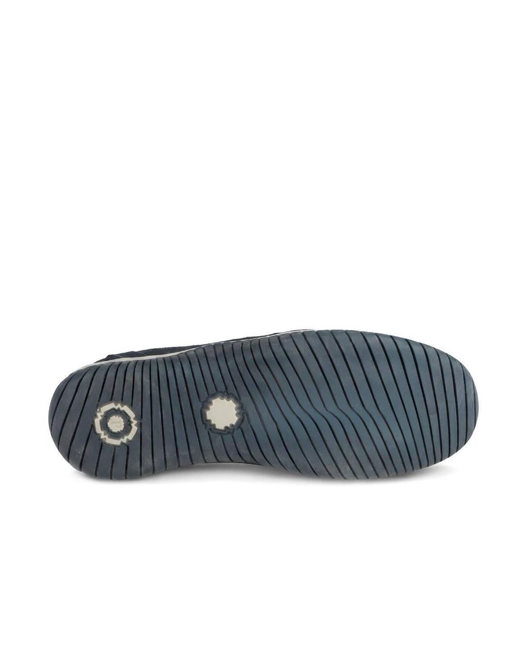 Pavers Blue Memory Foam Leather Slip On Trainers