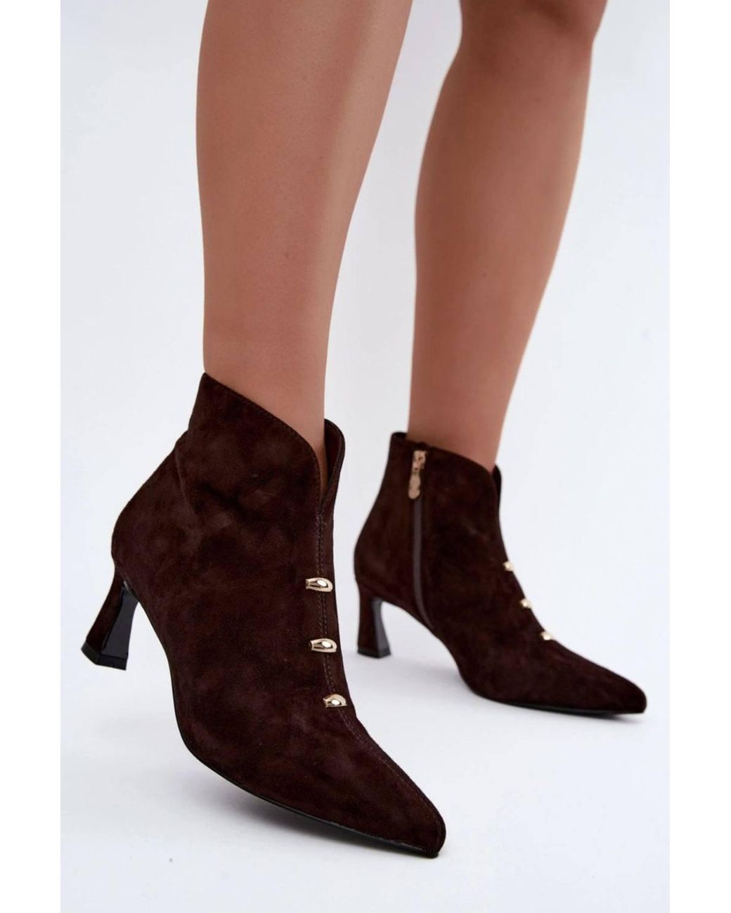 Love Lace Red Office Pointed Toe Suede Heeled Boots