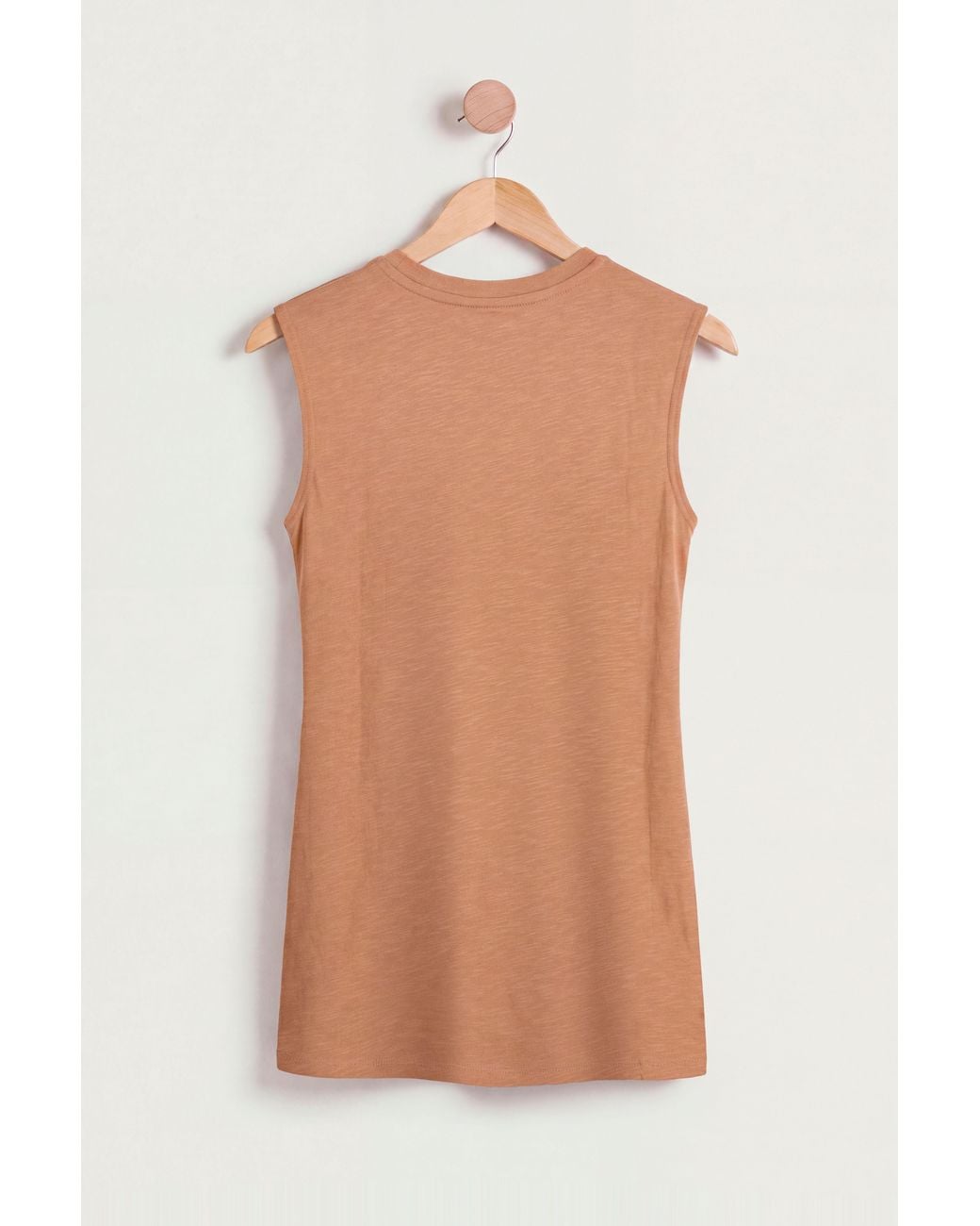 Enorsia Orange Cotton Sleeveless Top