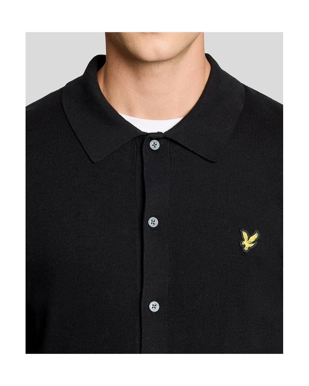Lyle & Scott Black Cotton Knitted Shirt for men