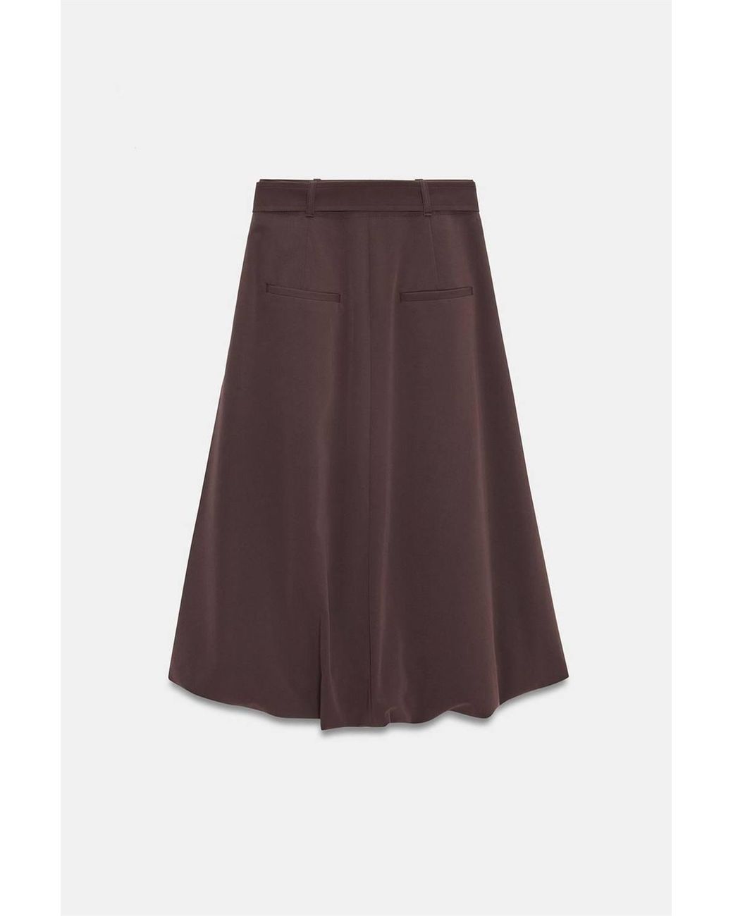 Dilvin Green High-Waist Belted Midi Balloon Skirt