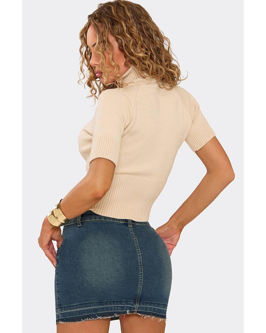 EGO Blue Low Rise Mini Skirt