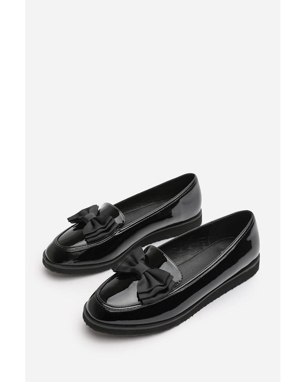 Where's That From Black 'Cireya' Bow Detail Slip On Loafers